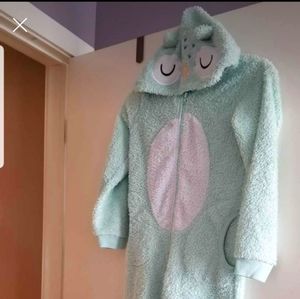 Cute warm owl onesie for girl (Size: 10/12)